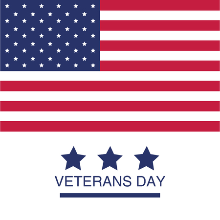 Veterans Day. Honoring all who served. USA  flag on white background. Vector Illustrationのイラスト素材