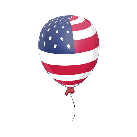 US Patriotic balloon isolated on white background. Balloon specially for the Fourth of July. Memorial Day. Martin Luther King Day. Country National Colors.のイラスト素材