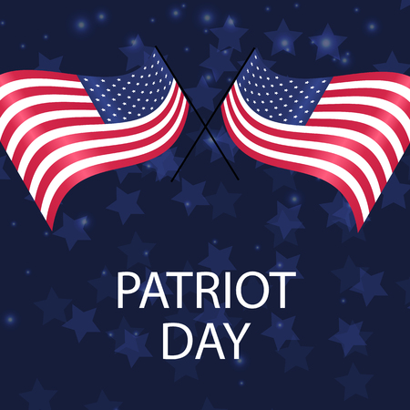 We Will Never Forget. Patriot Day background, American Flag on sparkling background. Vector illustration for Patriot Dayのイラスト素材