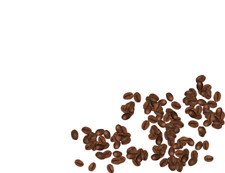 Coffee Beans Isolated in White Background. Vector Illustration. Eps10.のイラスト素材
