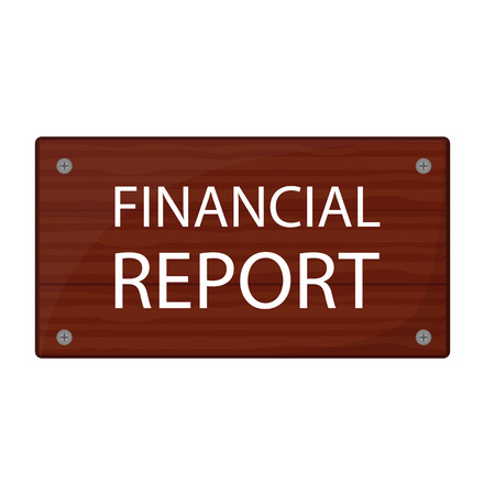 Wooden Street sign isolated on white background. Accounting, taxes, audit, calculation, data analysis, reporting concepts. Vector illustration.のイラスト素材