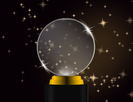 Glass shining trophy  Isolated on Sparkling Background. Glass Trophy Award Vector illustration,のイラスト素材