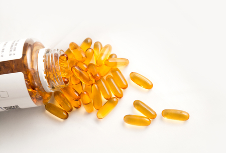 The close dose of antibiotic capsuleの写真素材