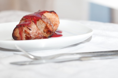 Dish from a pork cutting の写真素材