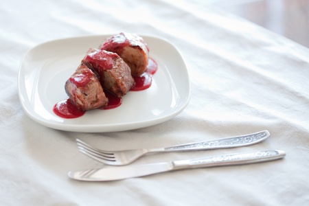 Dish from a pork cutting の写真素材