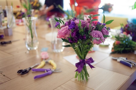 bouquet on the table in a floral Studio
