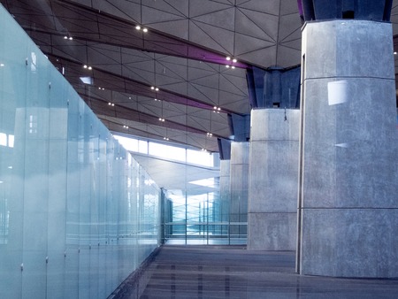 Office Building Lobby or airport Background. Modern interior.