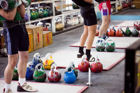 SAINT PETERSBURG, RUSSIA - JANUARY 29, 2017: competitions, men make long cycleのeditorial素材