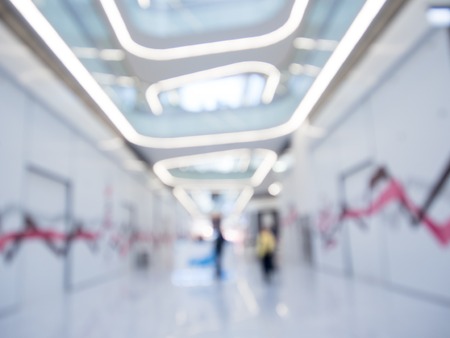 Interior of the modern building, blurred shopping mall background. Commercial or business center.の写真素材