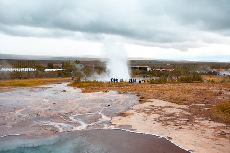 ICELAND - AUGUST 27, 2017: the Valley of geysersのeditorial素材