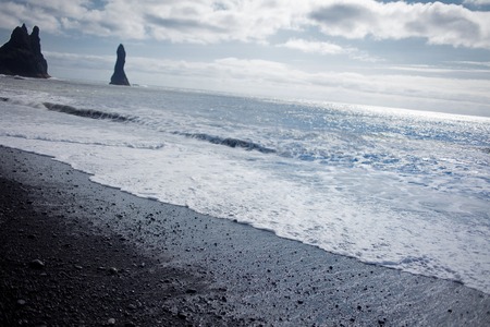 Iceland, black beaches. Beautiful landscapeの写真素材