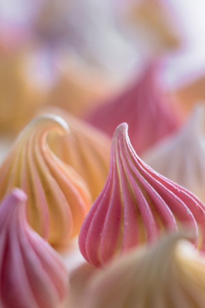 Many Meringue, pattern on white background. Soft pictureの写真素材