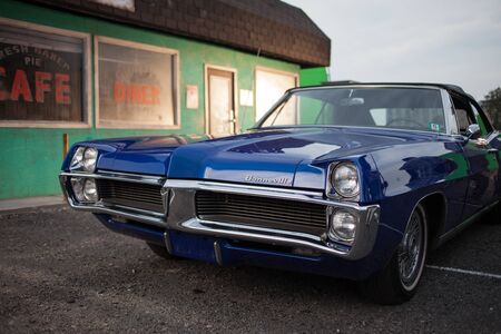 SAINT PETERSBURG, RUSSIA - OCTOBER 31, 2018: Retro car in the Parking lot. Pontiac Bonnevilleのeditorial素材