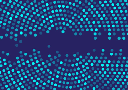 Abstract background with dots and circles, digital concept in blue tones, free space in the centerのイラスト素材