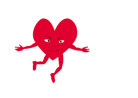 heart of the character comes to embrace. Annoying congratulations on Valentine's dayのイラスト素材