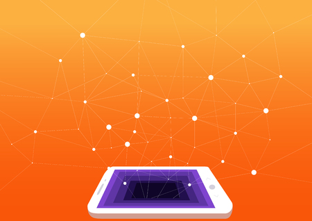 Internet and social networks in your smartphone. programming and development of mobile applications. To log on to the Internet, the concept.のイラスト素材