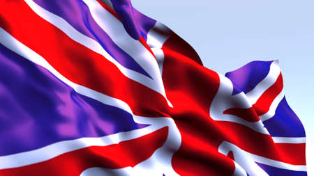 British flag in the wind, computer graphics. English flag, texture with foldsの写真素材