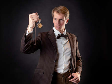 An intelligent gentleman in the Victorian style. Vintage retro