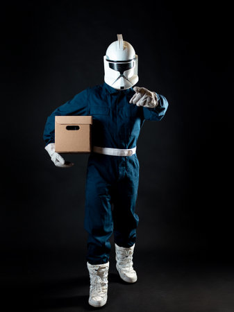 A space loader, a courier of the future delivered your parcel.
