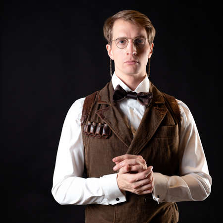 An intelligent gentleman in the Victorian style. Vintage retro