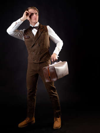 An intelligent gentleman in the Victorian style. Vintage retro