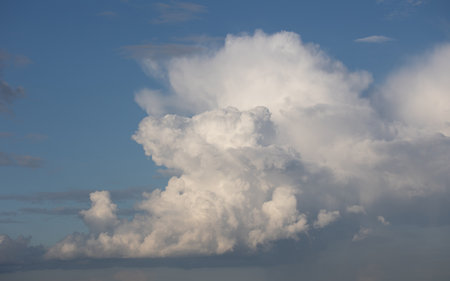 Blue sky. Beautiful Cumulus clouds flying across the sky, Beautiful natural clouds on the sky, deep...