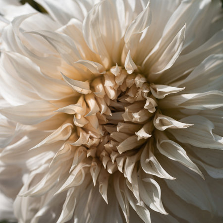 A lush flower. A close-up of one bud of a white flower.の写真素材