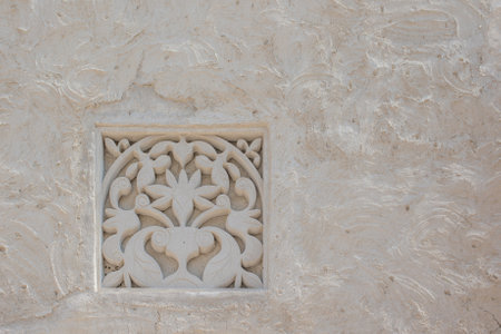 Textured walls and household items,Arabic-style surroundings, Dubai reconstruction of the old cityの写真素材