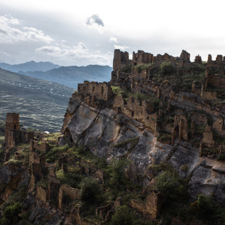 ancient city in the mountains, Republic of Dagestan, Russia. Old Kahib.の写真素材