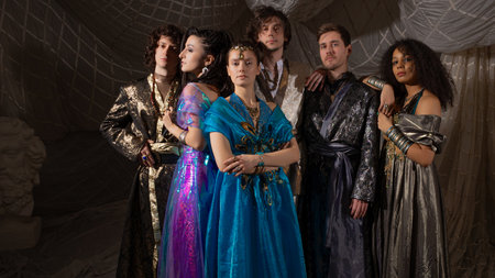 Turkish-style fantasy portrait with richly dressed models, oriental fairytale atmosphere.の写真素材