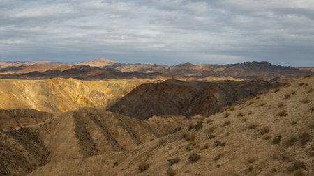 Kazakhstans wilderness: rolling plains give way to dramatic gorges and sculpted sandstone cliffsの写真素材