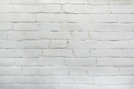 White brick wall background in rural room,textureのeditorial素材