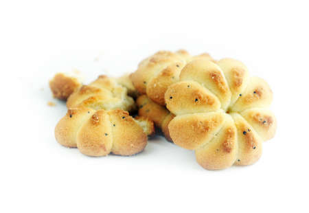 sweet cookies isolated on a white backgroundの写真素材