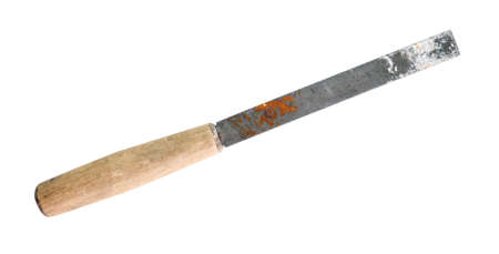 steel retro rusty rasp file tool isolated on white background