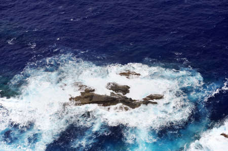 Part of the rock in the ocean