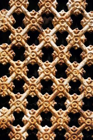 Rust steel grating background & textureの写真素材