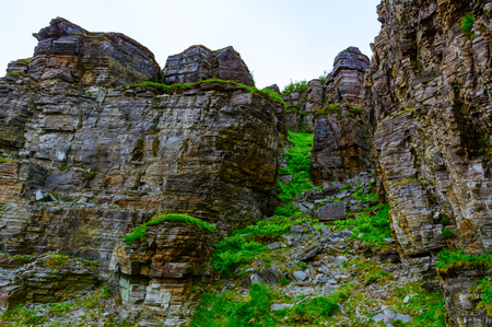 View of the severe nature of northern Norway in the summerの写真素材
