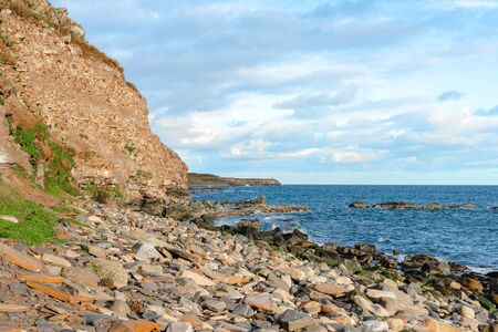 Coast of Ekkeroy island in north of Norway in summerの写真素材