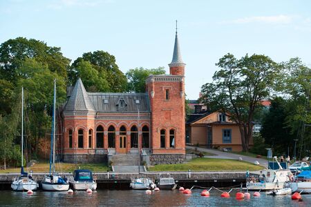 Stockholm, Sweden - August 2, 2019: Skridskopaviljongen conference center on Kastellholmen islandのeditorial素材