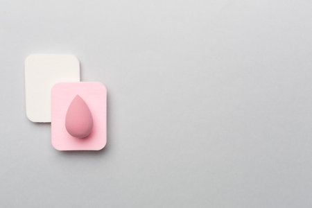 Beauty blenders on color background, top viewの写真素材