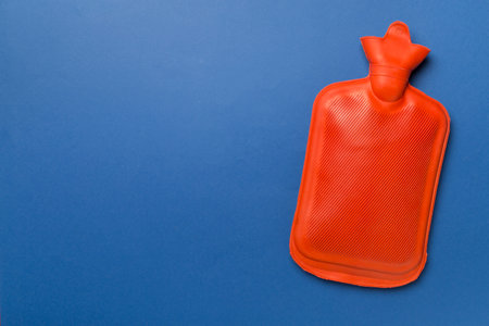 Rubber water warmer bag on color backgroundの写真素材