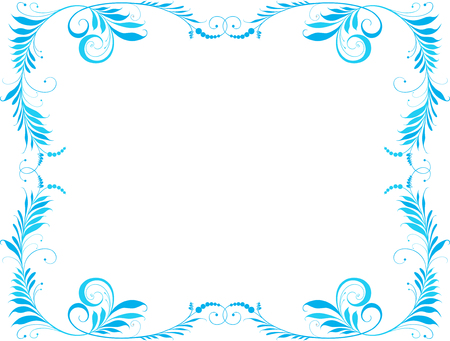 Two vector image of a decorative  winter frame.のイラスト素材