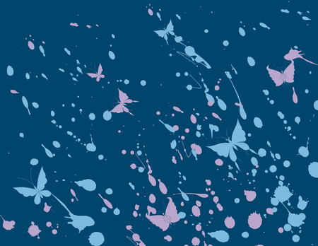The vector background of the butterflies and the blots.のイラスト素材