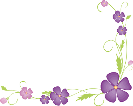 Vector omage of the decorative floral corner of daisy flowers.のイラスト素材