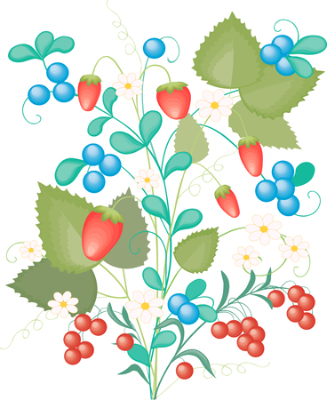 The vector image of the bunch of the ripe berries.のイラスト素材