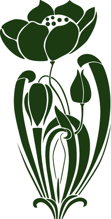 The vector image of a decorative flower with buds.のイラスト素材