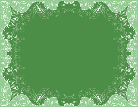 The vector design of a green  ornamental frame.のイラスト素材
