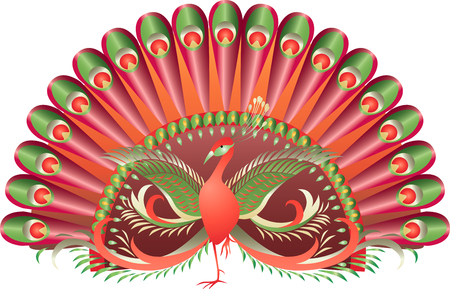 The vector image of a decorative bird.のイラスト素材