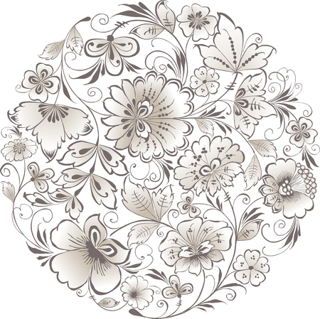 The vector image of the round floral composition.のイラスト素材