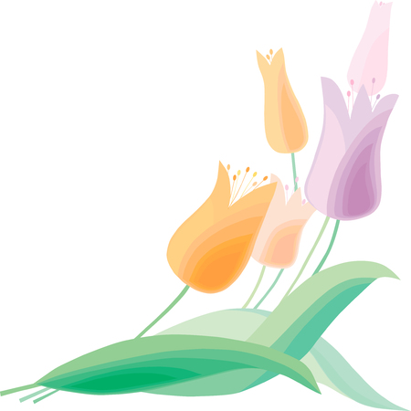 The vector image of the five tulips.のイラスト素材